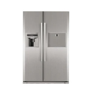 Home display side by side refrigerator with ice maker and water dispenser mini bar