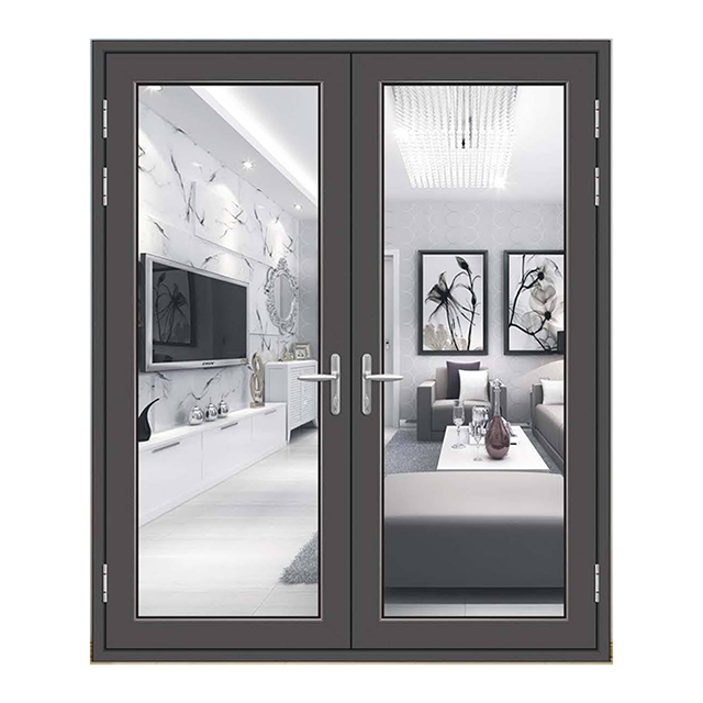 Buy Home Front Security Aluminum Frame Double Glazed Glass Door With ...