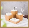 Home luxury durable bathroom set white customized fast delivery wholesale wooden ceramic bathroom accessories