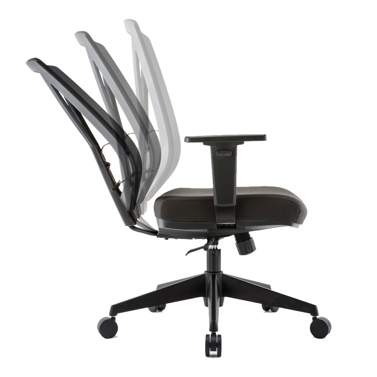 Home Office Adjustable Armrest Middle Back Seating Office Executive Chair
