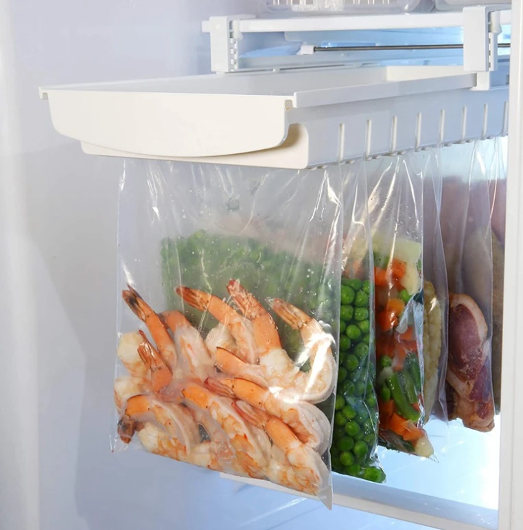 Home Space Saver Eco Friendly Kitchen Zipper Bag Storage Holders Rack Hanger