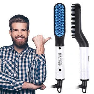Hot in Europe Beard Straightener Brush for Men Multifunctional Hair Styler Electric Beard Hair Comb
