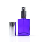 Hot sale 15ml 30ml 50ml 100ml clear matte black green blue rectangular glass perfume bottle with spray cap