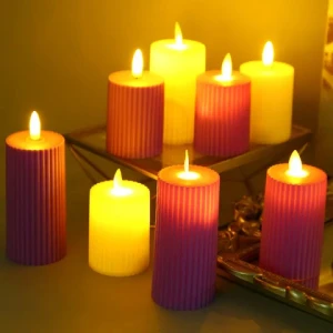 Hot Sale ABS White Flicker Moving Wick Led Candle 3D Bullet Shape Flameless Pillar Electric Candle For Home Decoration