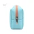 Import hot sale blue travel storage portable leather cosmetic bag with bottle packaging from China