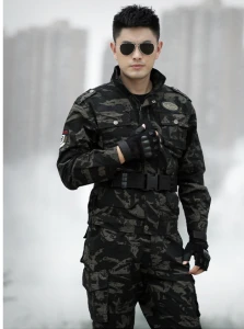 Hot sale cp tiger stripe camouflage black military uniform