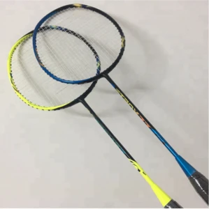 Hot Sale Customized Gr5 blue and green badminton racket With High Quality And Precision
