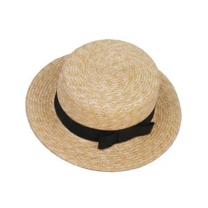 Hot Sale Girls Women Straw boater Hat  Summer Beach Sun Wheat Straw hats