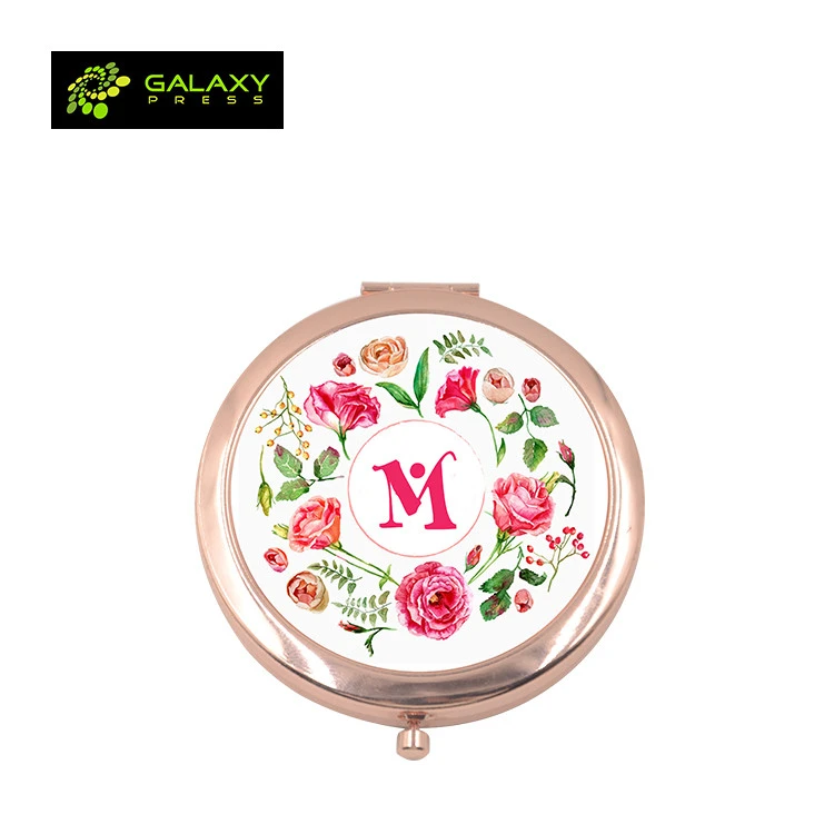 Hot sale sublimation blank metal round mirror blank with fashional color