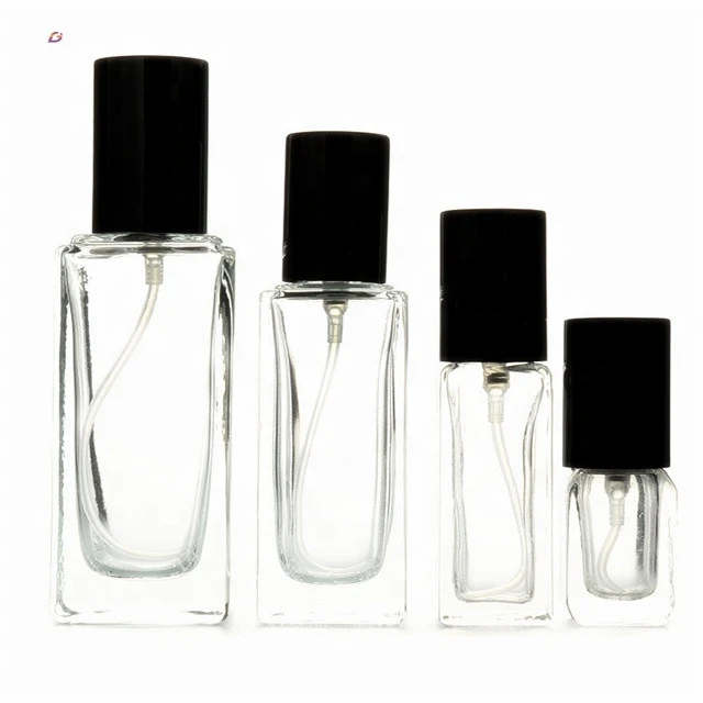 Hot selling antique square shape flat glass wholesale perfume bottles