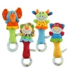Hot Selling Baby Kid Soft Animal Model Handbell Rattles Handle Toys handbells baby rattles with teethers