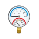 Hot selling good quality 53mm 2 in 1 bi-metal boiler heating thermomanometer pressure gauge