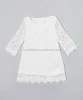 hot selling latest design girls lace top fashion lace 3/4 Sleeve kids tops girls fancy top baby kids white shirt