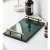 Import Hotel Supplies Tableware Marble Design Wedding Tray Decoration Barware Green Marble Serving Tray With Golden Handles from China