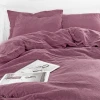 Hotel supply organic 100% French Linen durable bed sheets duvet cover king size bedding set wholesale