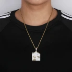House Pendant Necklace Men Iced Out Cubic Zirconia Chains Copper Material Hip Hop/Punk Gold Color Charms Jewelry