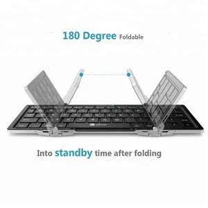 iClever Bluetooth Foldable Wireless Keyboard with Portable Pocket Size, Aluminum Alloy Housing, Carrying Pouch