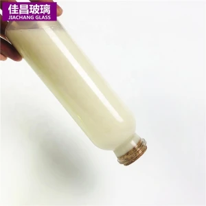 In Stock 350ml 500ml Cylindrical Glass Beverage Bottle Juice Bottle With Cork Lid