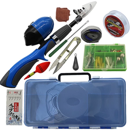 in stock Kids Fishing Pole Portable Telescopic Fishing Rod and Reel Full Kit Set Combo