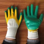 Industrial grade latex coated cotton puncture resistant gloves factory
