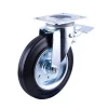 Industrial mobile rubber waste container swivel caster wheels with brake