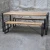 Import Industrial Vintage Ruff Mango Rustic Wood Finish Iron Double Pipe Frame Dining Table With Bench Set from India