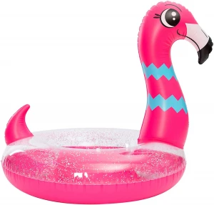 Inflatable Unicorn & Flamingo Pool Float with Glitters  Pool Tubes for Floating