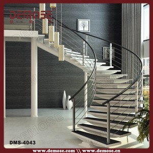 inside stainless steel curved stair design for house