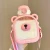 Import Internet Famous Square Water Bottle for Girls High Aesthetic Value Straw Cup Sugar Bear Cup Large Capacity Diagonal Plastic Gym from China