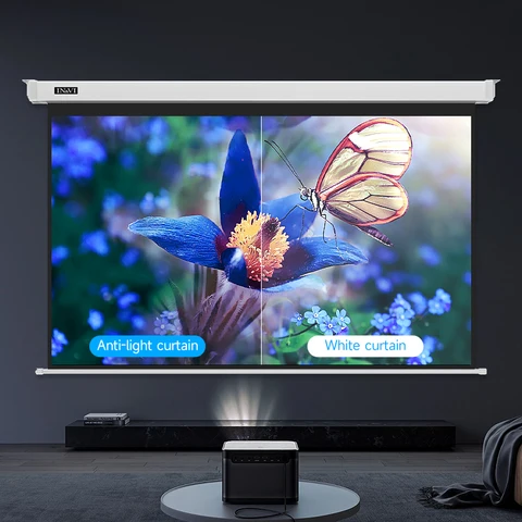 Buy In&vi 72 Inch Retractable Projection Screens 16:9 8k Grey Crystal ...