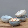 Irregular shape simple design Ceramic stoneware bowl with reactive glaze
