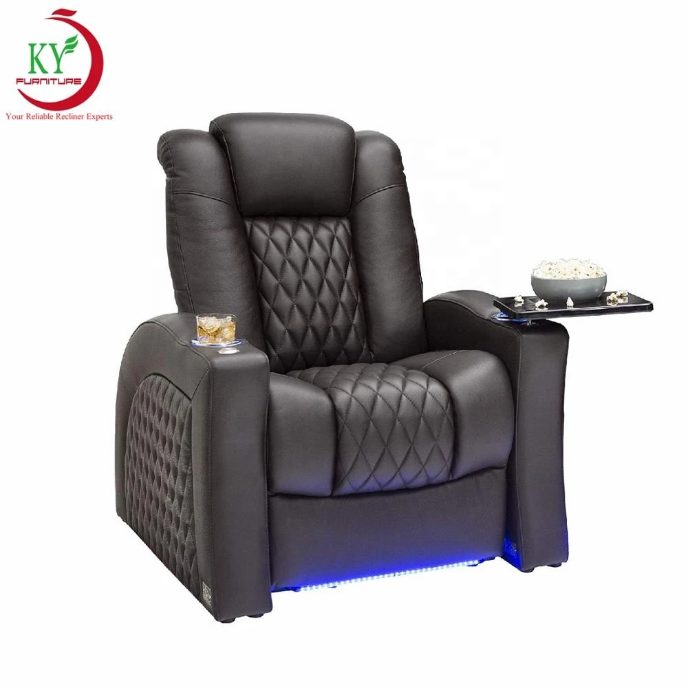 JKY Furniture Modern Luxury Leather Cinema Electric Theater Living Room Recliner Sofa with Cup Holder and USB Charge