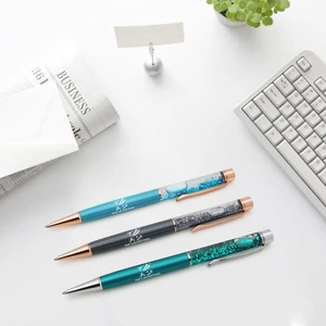 Kawaii Cute Metal Diamond Crystal Ballpoint Pen Stationery Touch Pen School Supplies Office Accessories Oily Refill 0.7