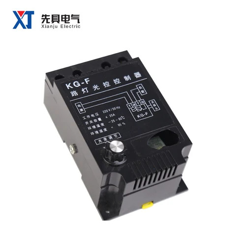 KG-F Hot Sale Road Lighting Control Controller Black Fully Automatic Switch with Brightness Adjustable Photosensitive Timing