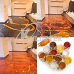 Kolortek factory price metallic coating pigment powder mixed clear 3d floor epoxy resin for floor