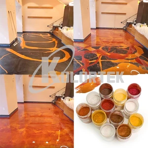 Kolortek factory price metallic coating pigment powder mixed clear 3d floor epoxy resin for floor