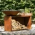 Import Large corten steel bbq grill fire pit table with rectangular log storage from China
