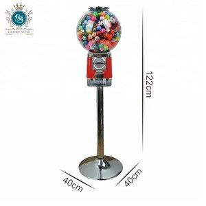 Large Globe Gumball Bubble Vending Machine with Removable cash box single Stand