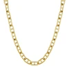 Latest High Quality 18K Gold Plated Stainless Steel With Horizontal Ellipse Thick Chain Necklace P203126