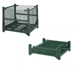 Light duty warehouse demountable steel wire mesh folding storage cage