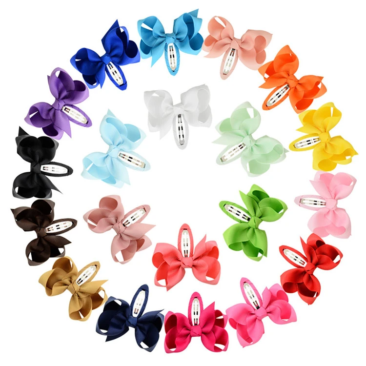 Lovely Princess Style Multicolor Bowknot Hairgrips Small Ribbon Bow Hair Clips For Baby Girls