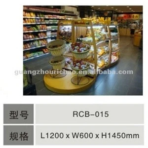 Luxury and nice design supermarket wooden bread cabinet