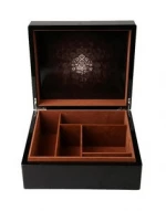 Luxury Custom High Glossly Black Gift Packaging Box Wooden Craft Case