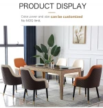 Luxury Dining Room Furniture 6 Chairs Marble Dining Table Set