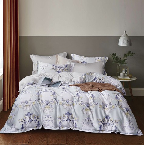Luxury freshness printed designs lenzing brand tencel bedding set customized duvet cover set hot selling bed sheets