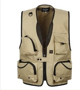Man&#039;s Outdoor Multi-pocket Fishing Vest Outdoor Hiking Photography Canvas Vest Waistcoat Of Photographer made in China