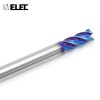 MELEC cnc tools tungsten carbide material hrc50 hrc6 diameter 2-12mm blue nano coating 4 flutes corner radius end milling cutter
