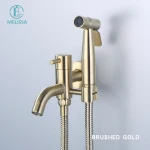 Melissa Brass Bathroom Brushed gold toilet bidet spray shattaf set Handheld shower Mop Basin water tap faucet