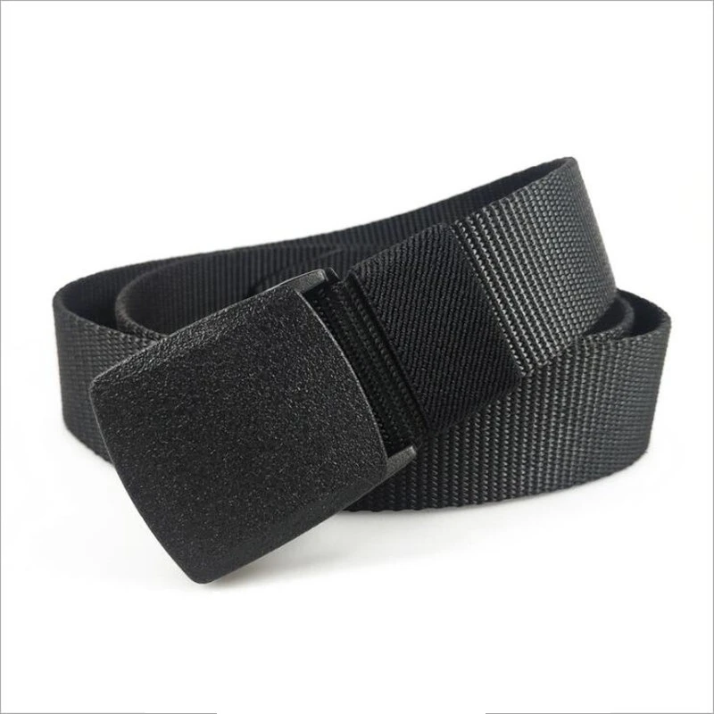 Men Female Belts Military Nylon Adjustable Belt Men Outdoor Travel Tactical Waist Belt with Plastic Buckle for Pants