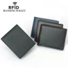 men genuine leather wallet Minimalist Carbon fiber rfid blocking leather card holder wholesale